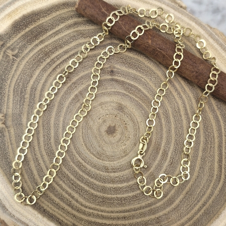 ŁAŃCUSZEK SREBRNY KÓŁECZKA 42 CM DIAMENTOWANY SREBRO 925 ZŁOCONE